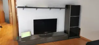 Mueble TV salón madera wengué.