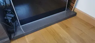 Mueble TV salón madera wengué.