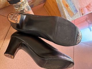 Zapatos de flamenco negros de piel ,