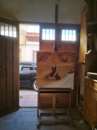 Caballete profesional de madera para pintar