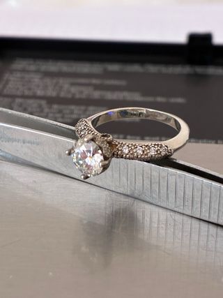 Anillo Plata 1.00 Ct Moissanita