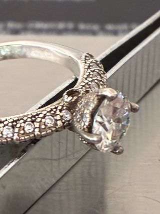 Anillo Plata 1.00 Ct Moissanita