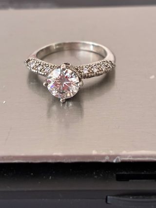 Anillo Plata 1.00 Ct Moissanita
