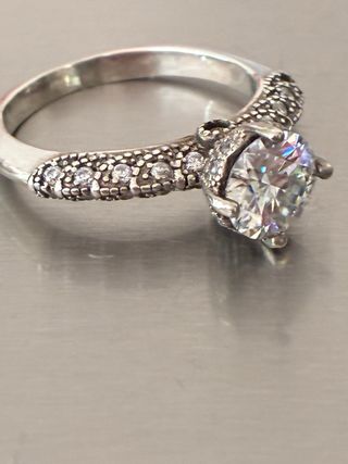 Anillo Plata 1.00 Ct Moissanita