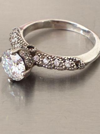 Anillo Plata 1.00 Ct Moissanita