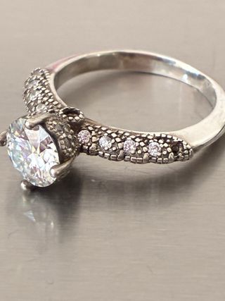 Anillo Plata 1.00 Ct Moissanita