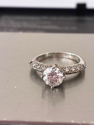 Anillo Plata 1.00 Ct Moissanita