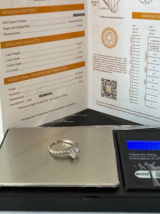 Anillo Plata 1.00 Ct Moissanita