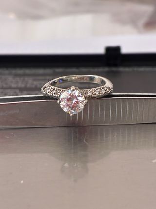 Anillo Plata 1.00 Ct Moissanita