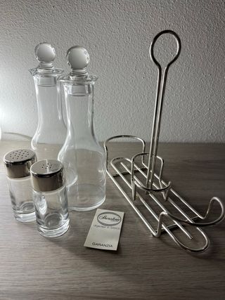 Menage Sheratonn Argento Placcato Vetro