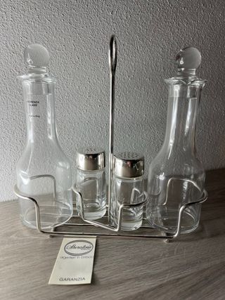 Menage Sheratonn Argento Placcato Vetro