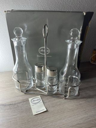 Menage Sheratonn Argento Placcato Vetro