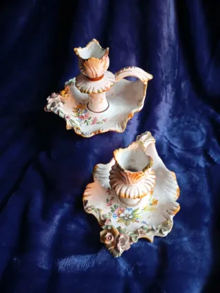 Portacandele 2 in ceramica antica Bassano Italia
