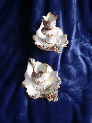 Portacandele 2 in ceramica antica Bassano Italia