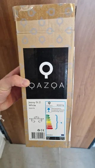 Plafoneria 2 faretti gu10 metallo bianco