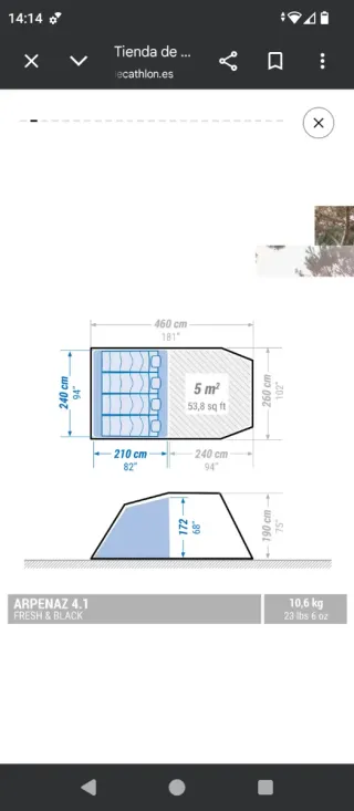 Tienda de campaña Decathlon Arpenaz