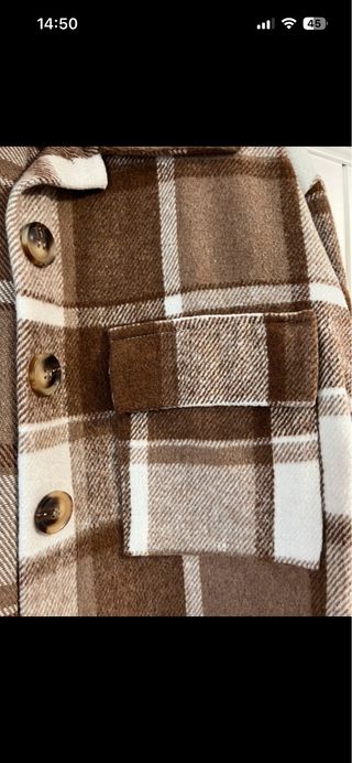 Chaqueta cuadros marrón y blanco