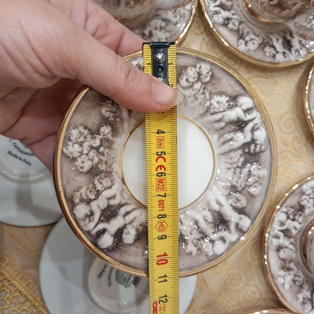 Set Caffè x 12 Porcellana Bassorilievo Capodimonte