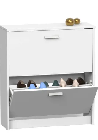 Zapatero Mueble Auxiliar 2 Puertas Blanco