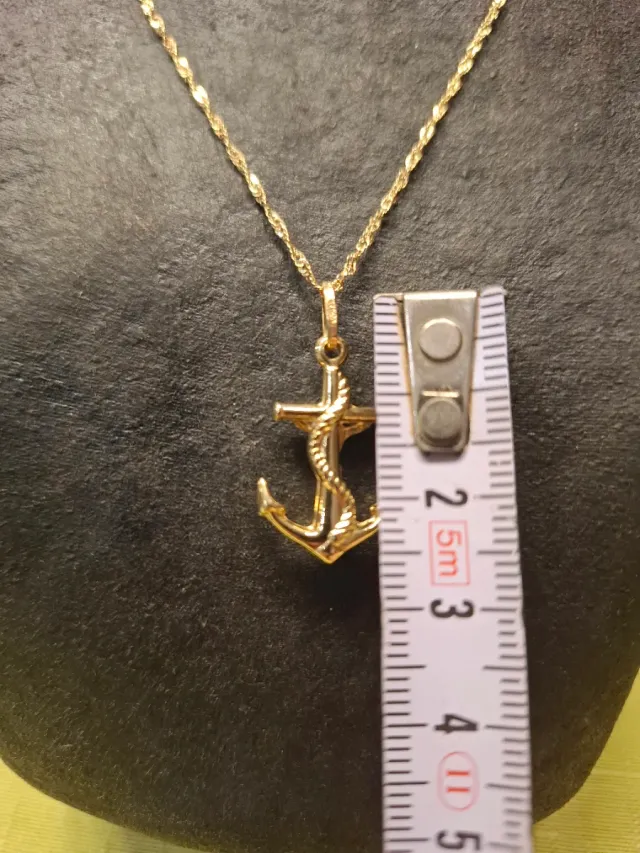 Colgante Ancla Oro 18kl con Cadena 45cm