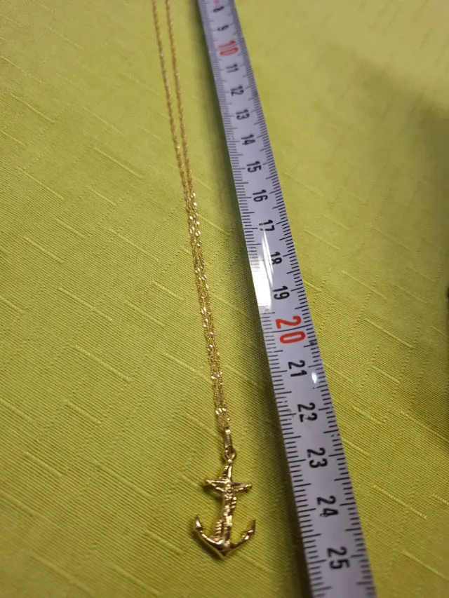 Colgante Ancla Oro 18kl con Cadena 45cm