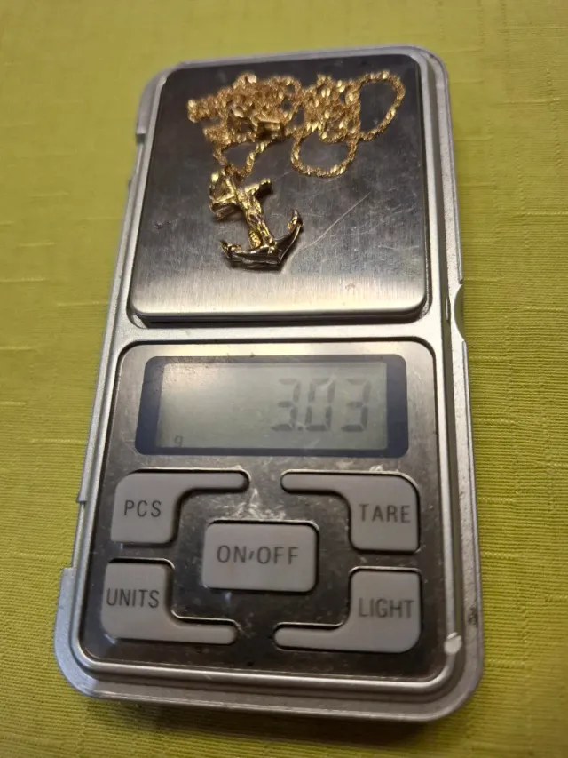 Colgante Ancla Oro 18kl con Cadena 45cm