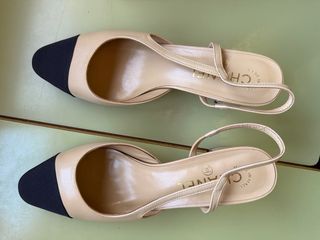 Chanel Slingbacks zapatos T40 color Beige original