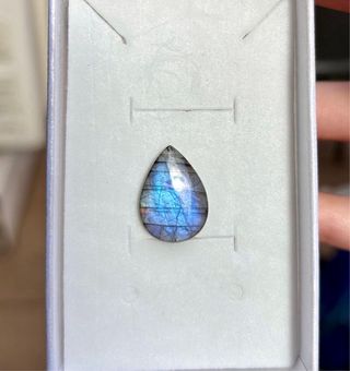 Labradoritas moradas medida anillo cabujones