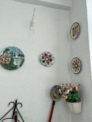 Juego de 5 platos decorativos antiguos