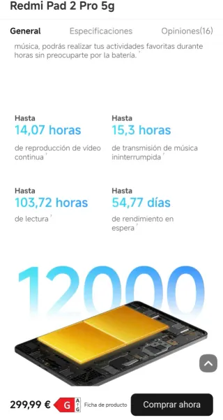 Tablet Xiaomi Mi pad 2  Pro  oficial España.