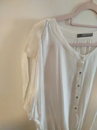Camisa fluida blanca talla única