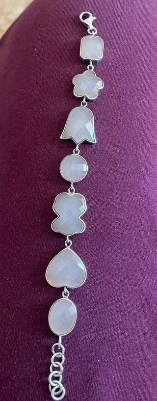 Pulsera y colgante Tous plata cuarzo rosa