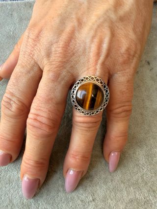 Anillo Plata Ley 925 Ojo de Tigre