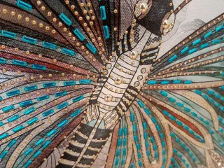 2 Cuadros Mariposas Decoración Tela y Plástico