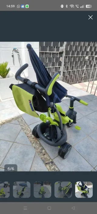 Triciclo infantil con sombrilla