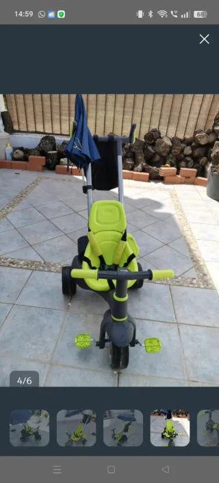 Triciclo infantil con sombrilla