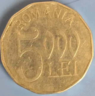 3 Monedas Rumanía 5000 1000 y 10 Lei