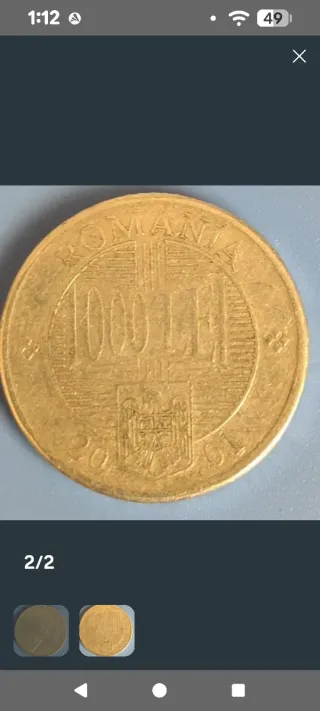 3 Monedas Rumanía 5000 1000 y 10 Lei