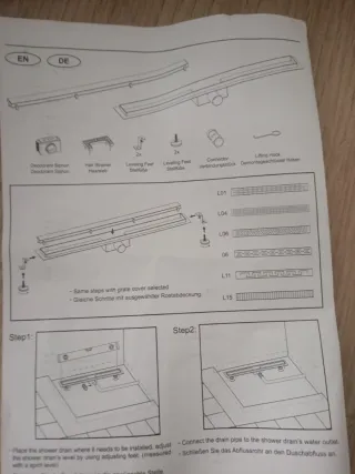 Canaleta de ducha metálica