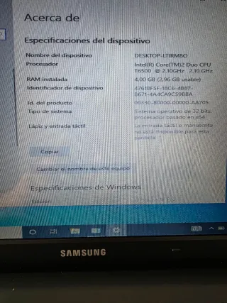 Samsung R522 Portátil Negro/Gris