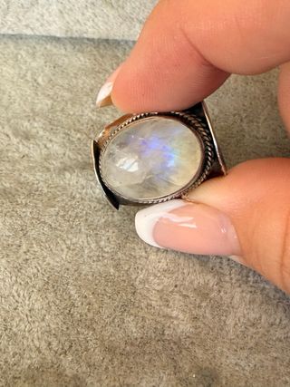 Anillo Plata Ley 925 Piedra Lunar
