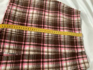 Falda corta cuadros marrón y rosa