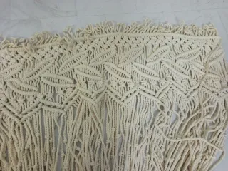 Cortina Macramé Beige/Blanco Algodón/Yute