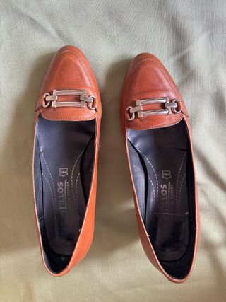 Zapatos Pitillos Piel Marrón Talla 38