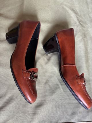 Zapatos Pitillos Piel Marrón Talla 38