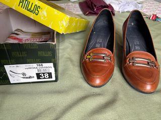 Zapatos Pitillos Piel Marrón Talla 38