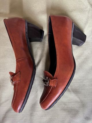 Zapatos Pitillos Piel Marrón Talla 38