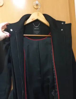 Abrigo negro mujer Salsa