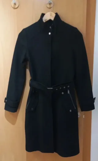 Abrigo negro mujer Salsa