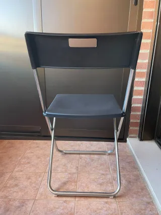Silla plegable Ikea GUNDE Negra/Plata